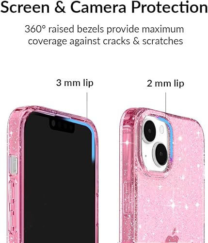 Miniatura 134 de VELVET CAVIAR Funda para iPhone 14 Pro, probada en caídas de 10 pies, purpurina transparente Bratz Bratz Pack Glitter,Blonde Tortoise,Sueños de