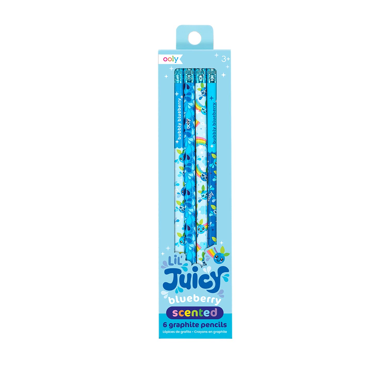OOLY, Lil Juicy Scented Graphite Pencils - Blueberry - set of 6
