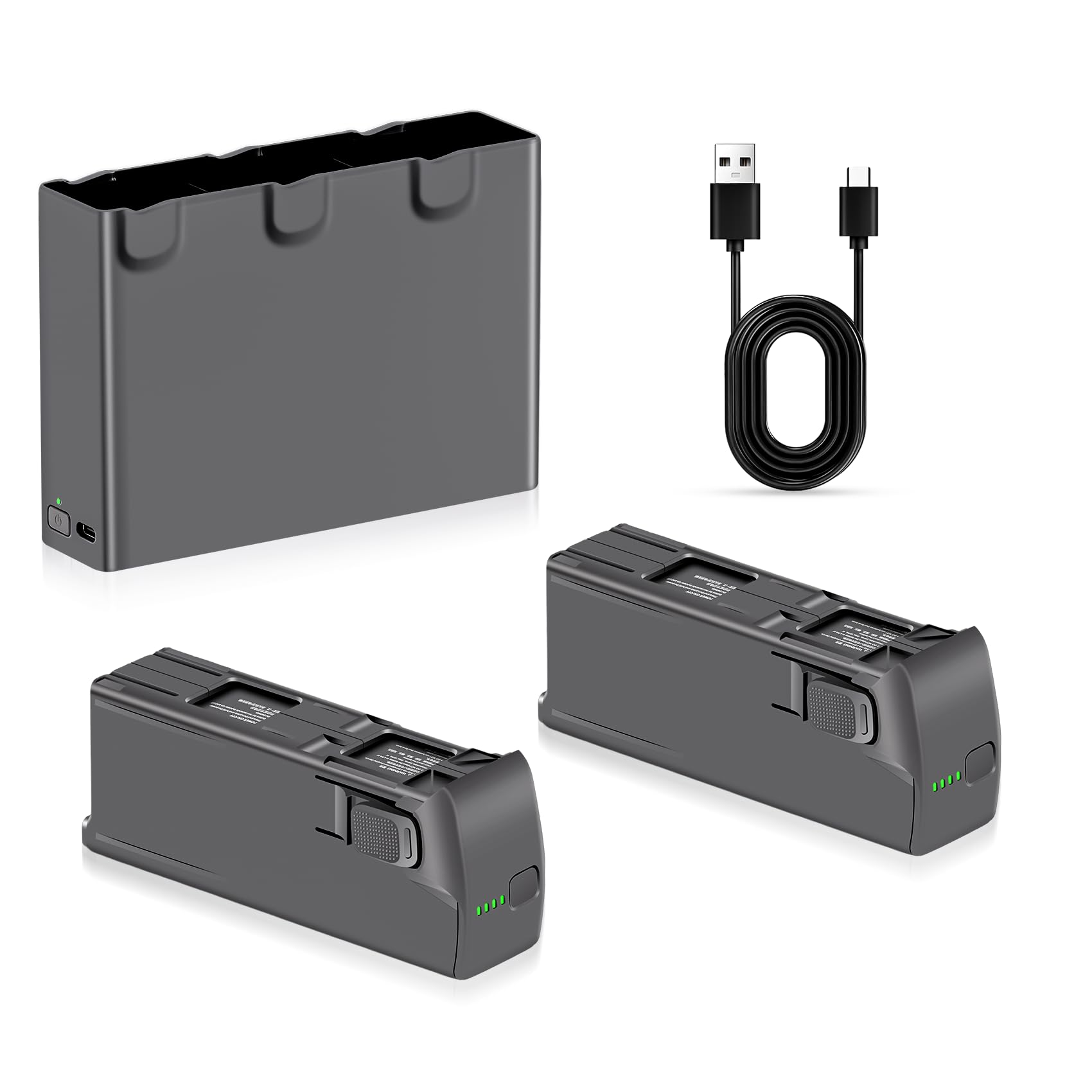 PoweLyt Avata 2 Intelligent Flight Battery 2-Pack 2150mAh Large Capacity Can Flight Max 23 Minutes and Two-Way Three-Channel Avata 2 Battery Charging