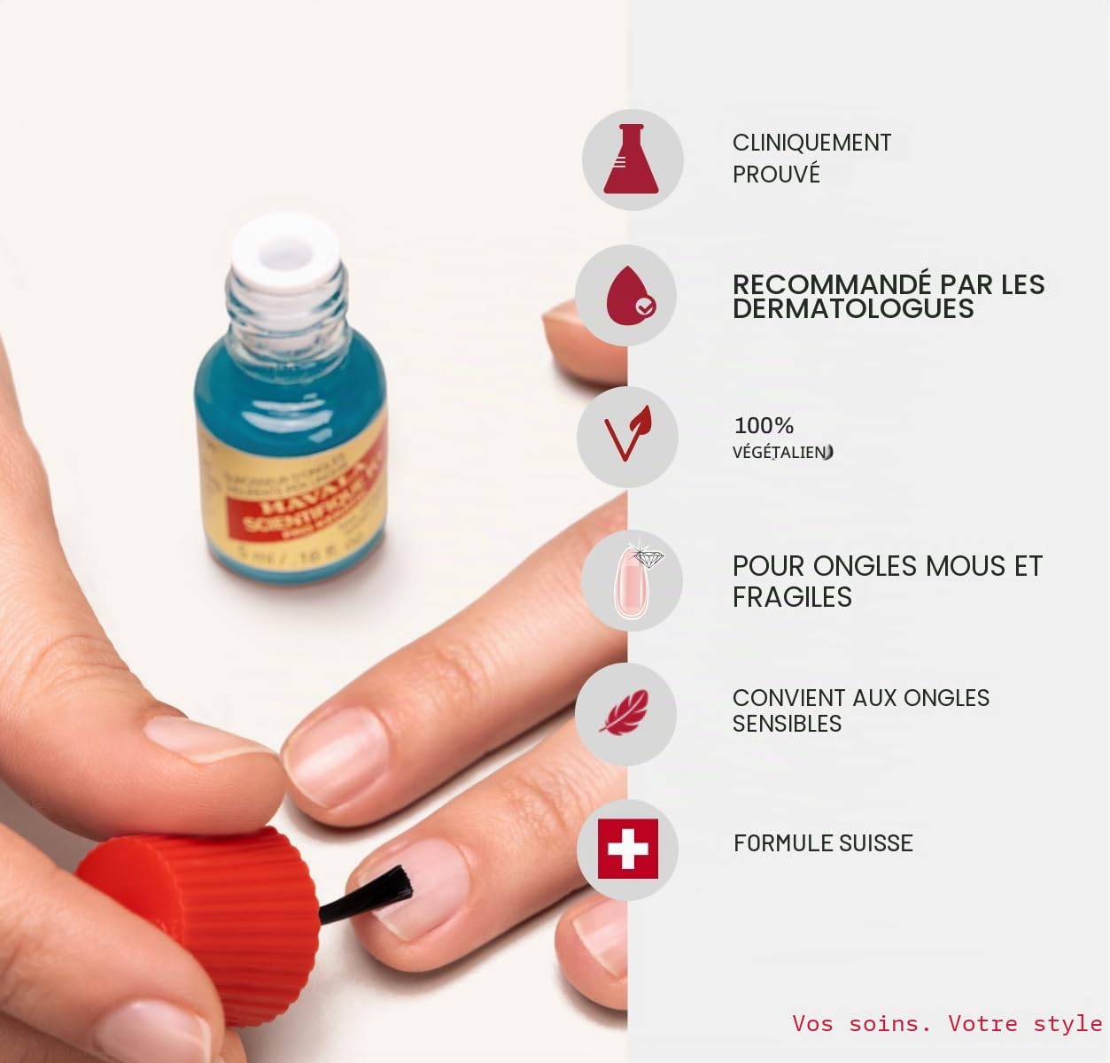Mavala - Durcisseur d'Ongles Pro Keratin Mavala Scientifique K+ - Durcit la Plaque Cornée - Empêche le Dédoublement de l'Ongle - Formule Complète Efficace - 5ml