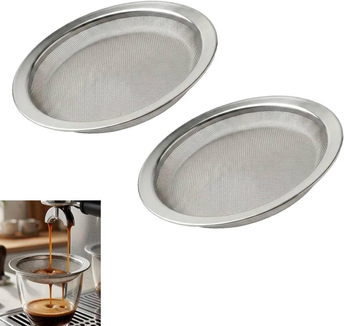 Coffee Splatter Guard for Keurig Coffee Maker, 2 Pack 304 Stainless Steel Coffee Drip Tray Espresso Splatter Guard for Prevents Coffee Splashes