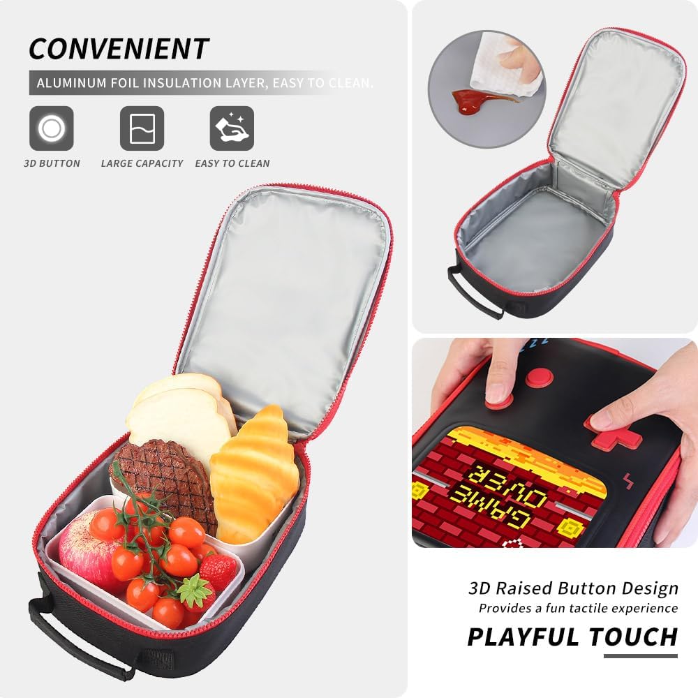 Backpack for Boys School 3pcs Gamer Schoolbag for Kids Teen Boys Kindergarten Elementary Primary Middle College with Lunch Box and Pencil