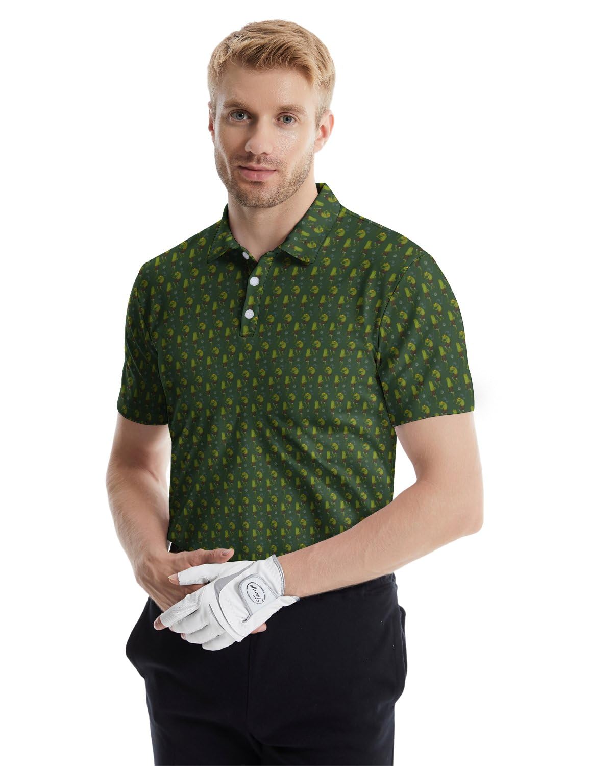 Camisas de golf para hombre, divertidas camisas polo de golf de manga corta, camisas polo que absorben la humedad, trajes de golf de rendimiento