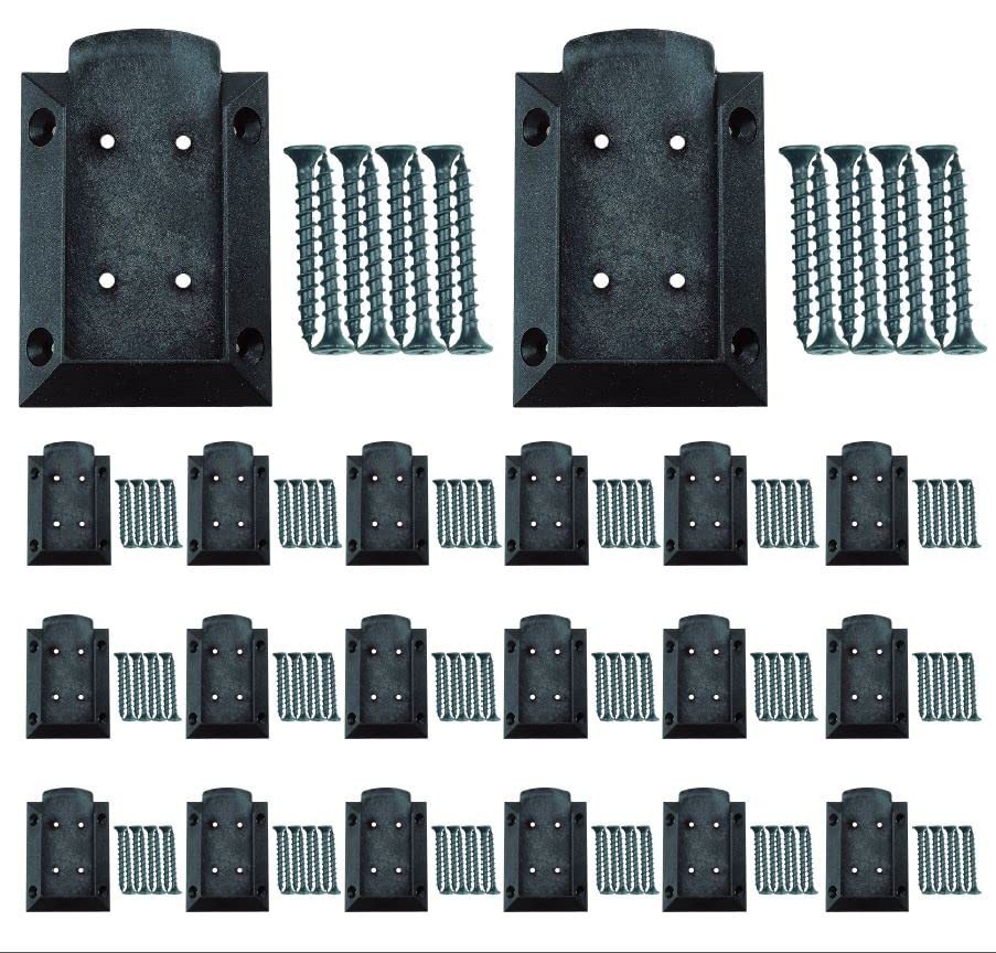 KASTFORCE 20pc Nylon Deck Railing Brackets Connectors with 160pcs Rust-Free Screws for 2x4 (1.5x3.5) Railing Wood Post KF4011