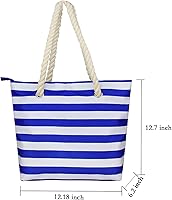 Vista 7 de Bolsa de vino con boquilla oculta, bolsa de mano para mujer, bolso grande con boquilla con 3 bolsas de vino, azul, rayas, (Dark blue stripes)