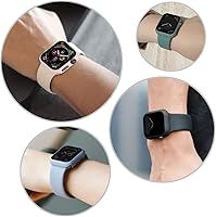 Vista 5 de Miimall Compatible for Apple Watch Series 3 38mm Case with Screen Protector Anti-Scratch Shockproof Hard PC and Tempered Glass Film Bumper Case for