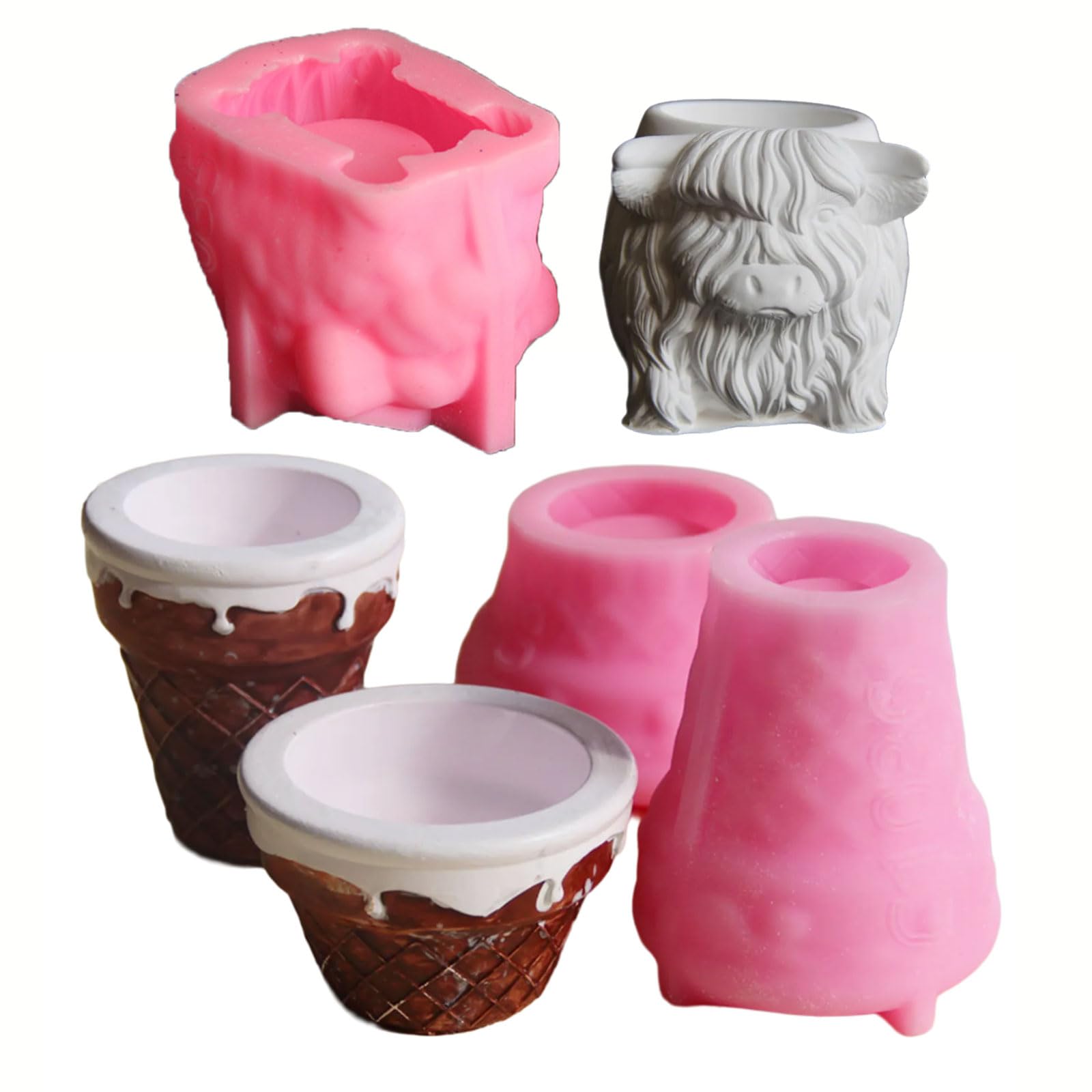 Moule créatif en époxy pot vache - Support de rangement artistique