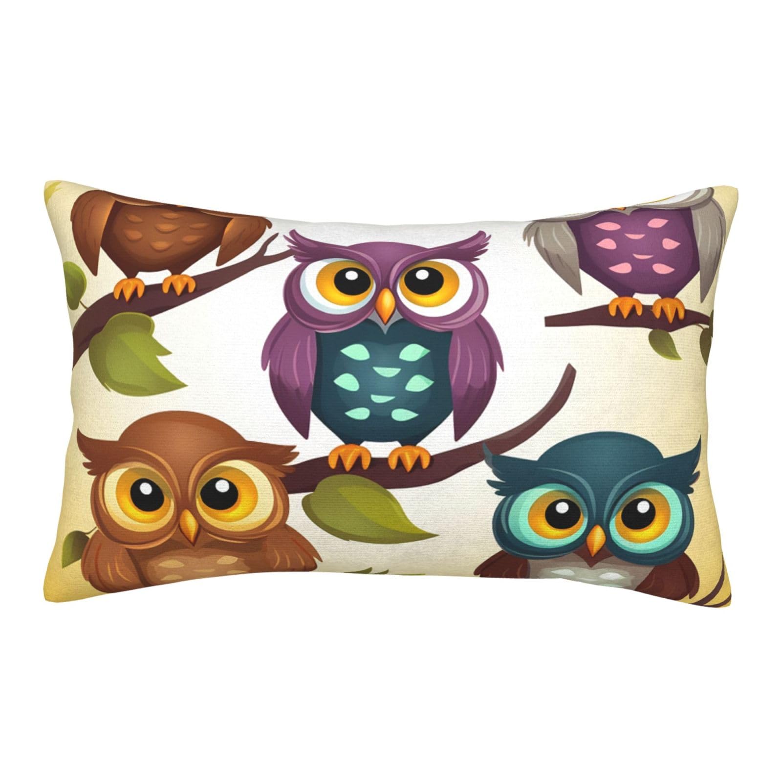 Velvet Pillowcases 20"x30" Ultra Soft Breathable Pillow Cases, Luxury Fuzzy Throw Pillow Covers with Zipper, Owls Birds Pillow Shams All Seasons Decorative Cushion Cases for Couch