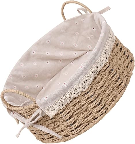 Ciieeo 1 cesta de noche para dulces, cesta hecha a mano, cestas de almacenamiento tejidas para fotos, accesorios para bebés, cesta de almacenamiento