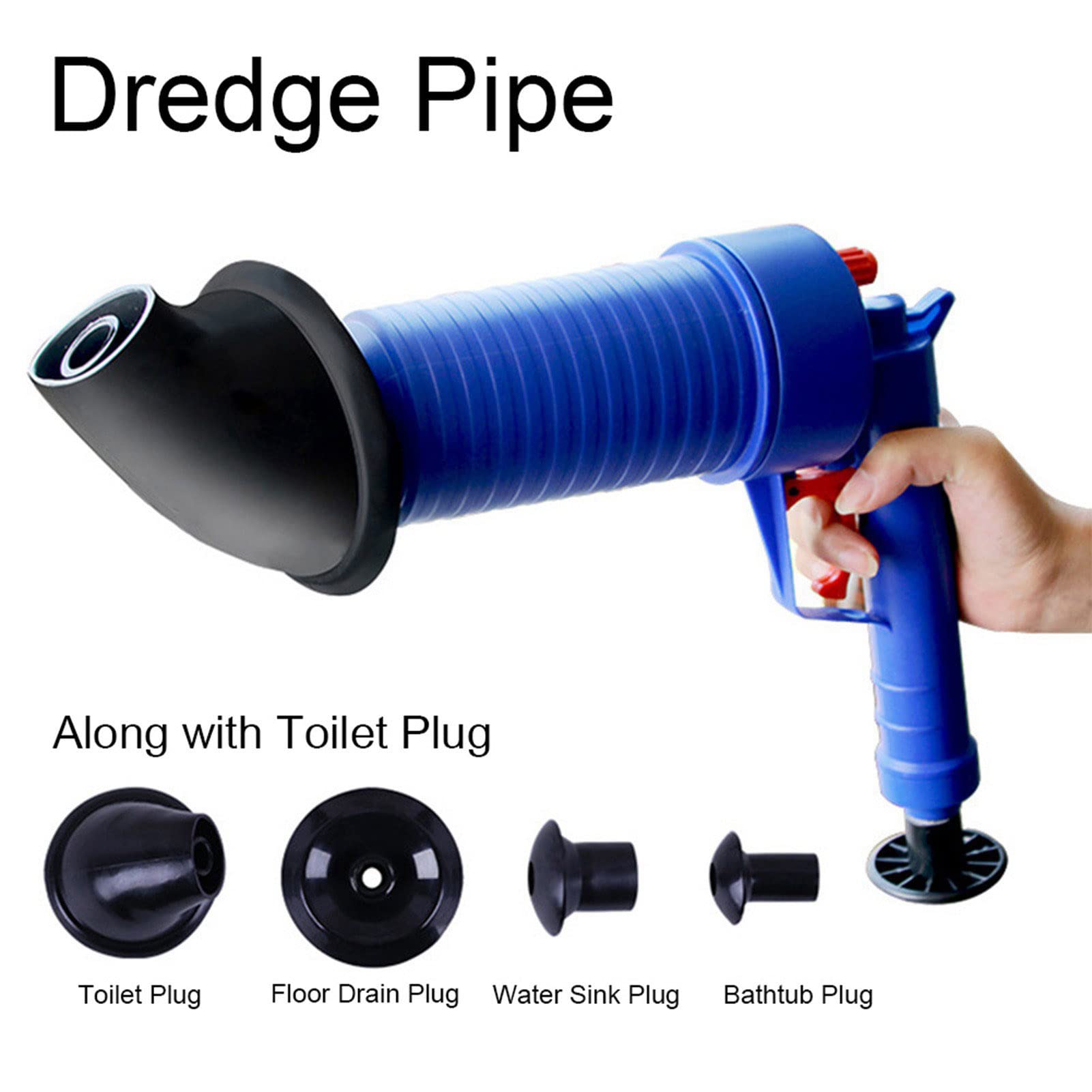 Toilet Plunger High Pressure Air Drain Blaster Gun Drain Clog Remover Tools Air Plunger Heavy Duty Drain Powerful Plungers For Toilet Unclog Toilet, Floor Drain, Bathroom(Black - View #11