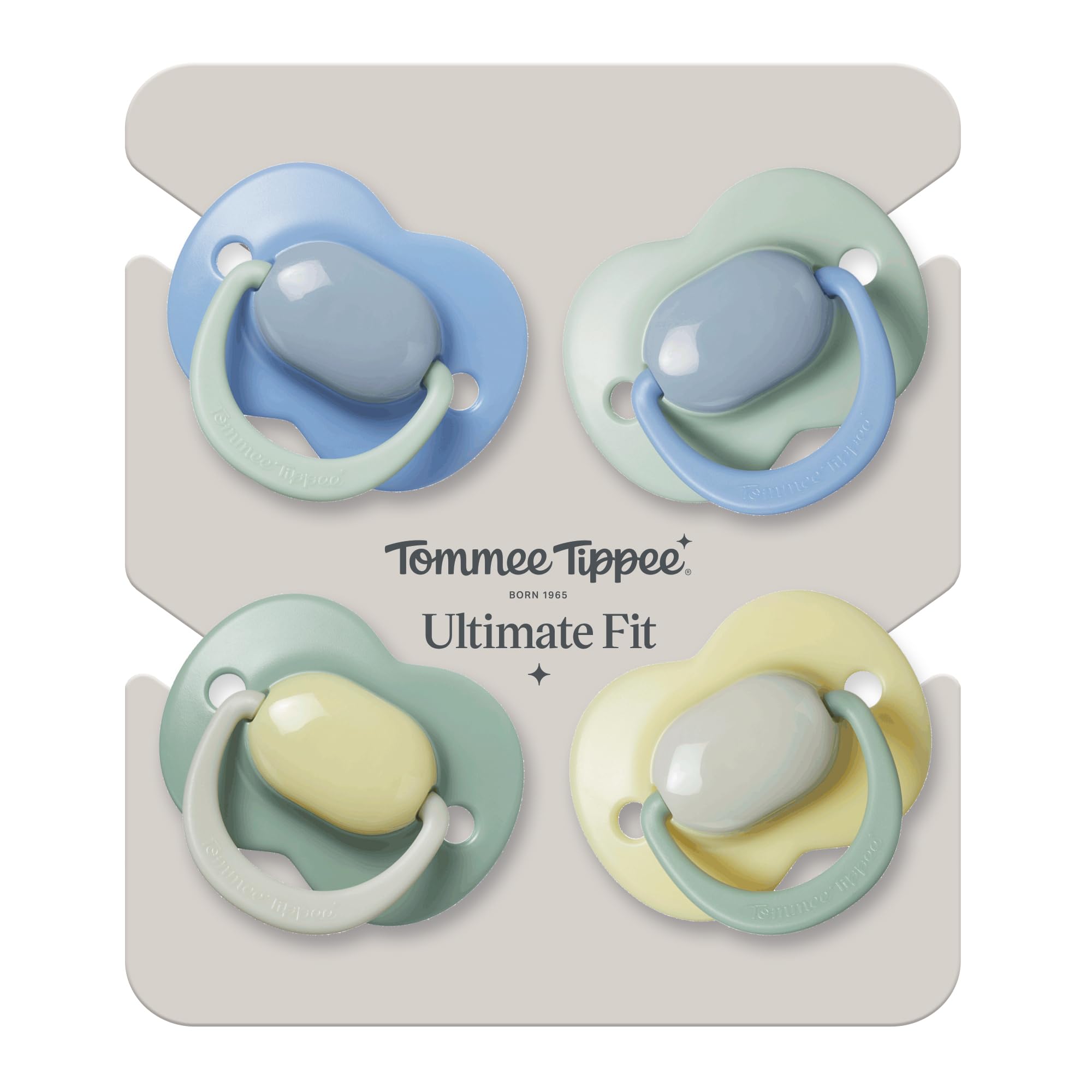 Tommee Tippee Ultimate Fit Soother, 6-18 Months, 4 Pack, Colour Blocked, Orthodontic Dummy for Babies Symmetrical Teat - Image 2