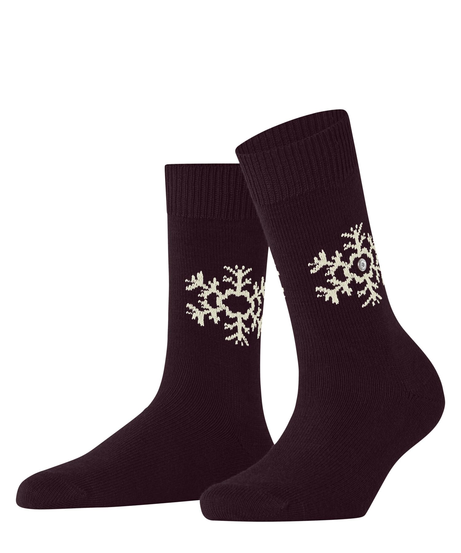 Burlington Women's Snowstar W So Wool Patterned Socks 1 Pair, Red Claret 8435, 3.5-7