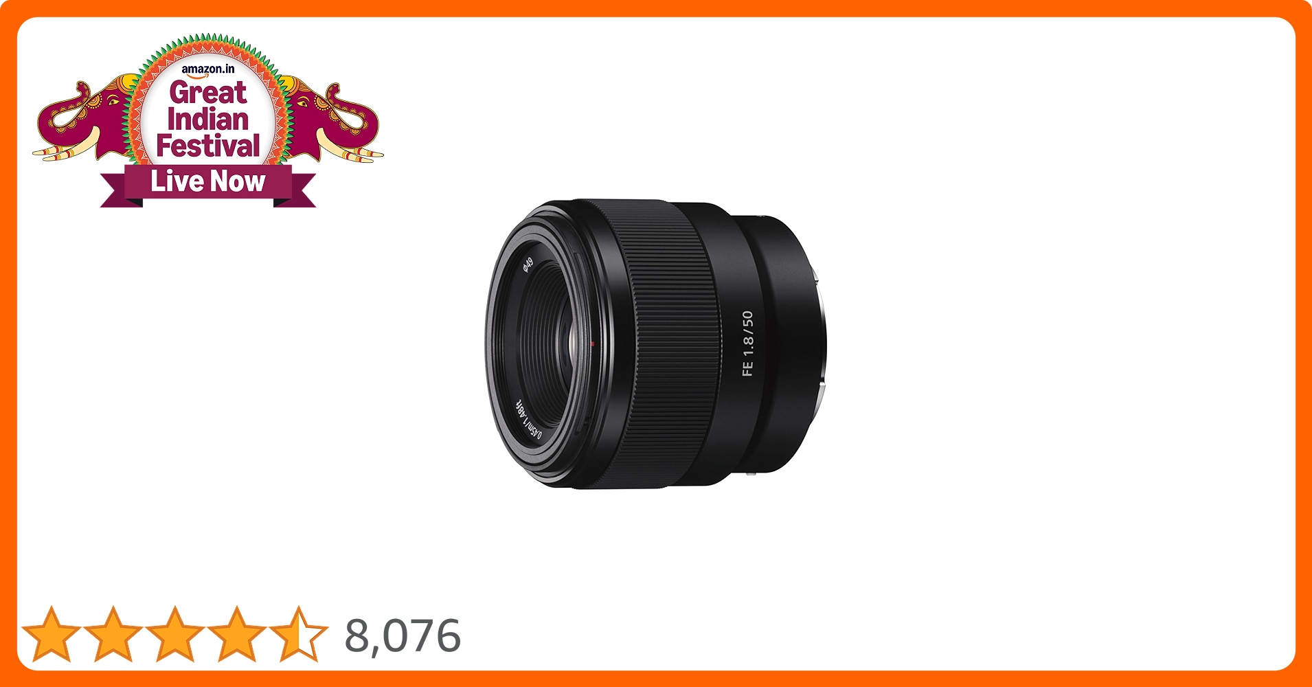 Sony E Mount FE 50mm F1.8 Full-Frame Lens (SEL50F18F
