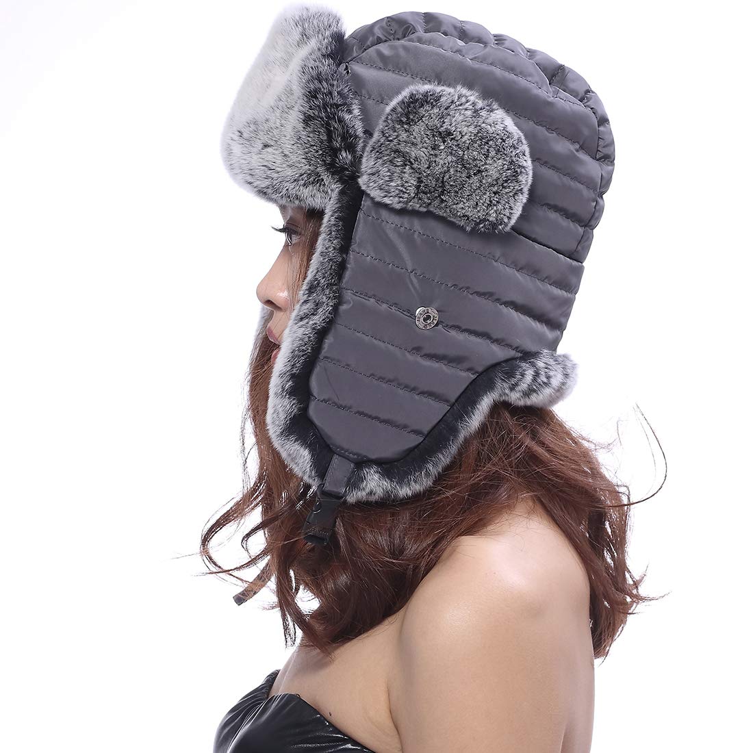 BeFur Unisex inverno Cappello da aviatore Cappello russo Cappello sci in capelli coniglio per attività esterne
