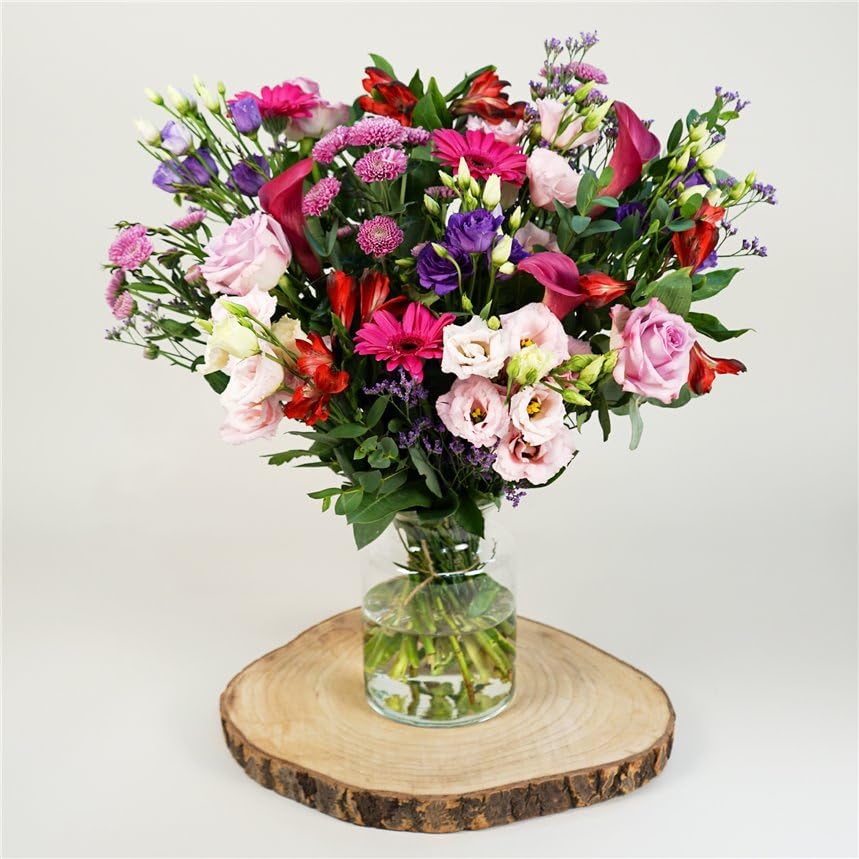 Lady Penelope Fresh Flower Bouquet, Valentine’S Day Rose And Lily Arrangement, Hand Tied Mixed Seasonal Flowers Gift For Her, Luxury Floral Gift Wrap, UK Delivery