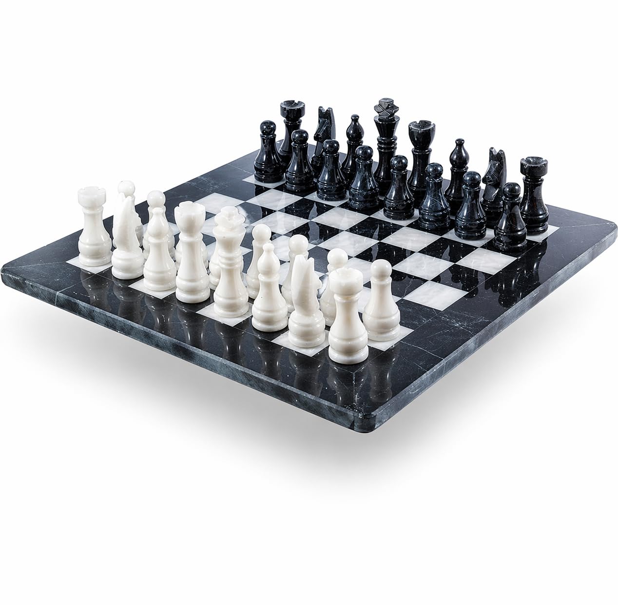 Juego de ajedrez de mármol de 38 cm.