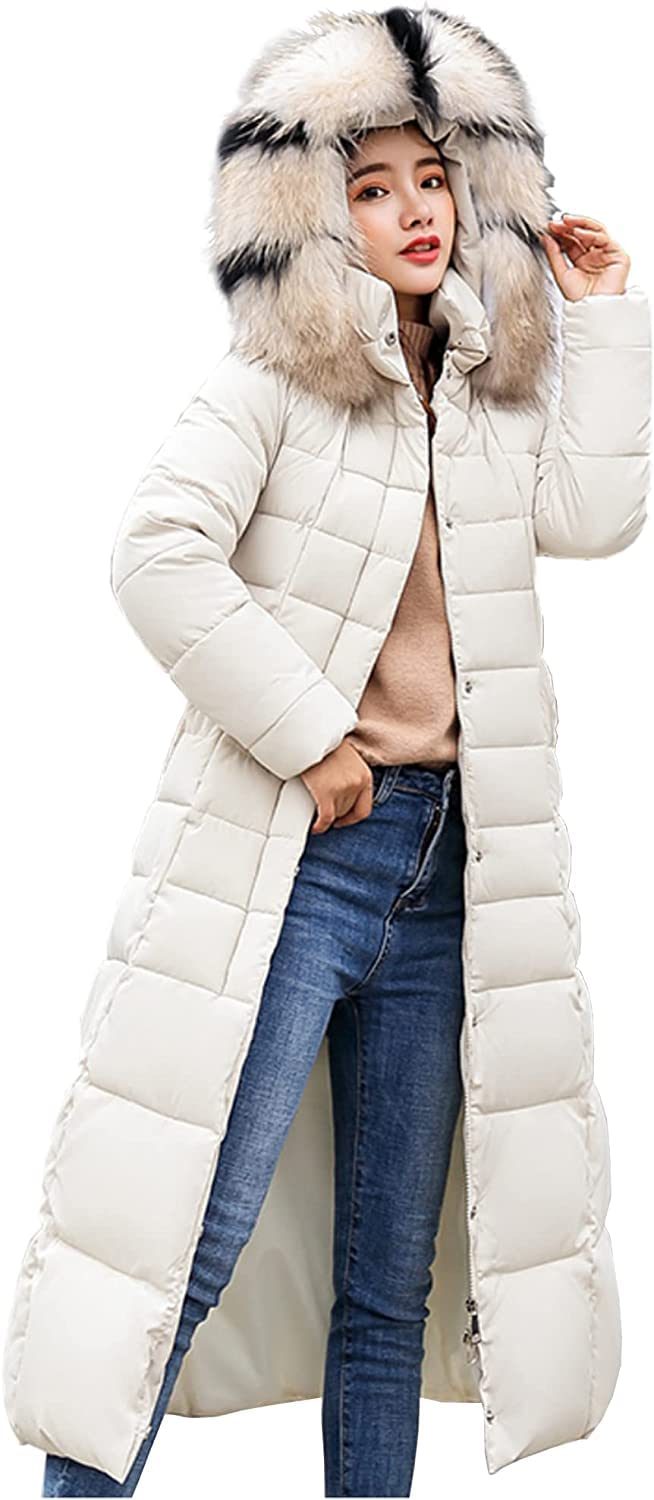 Manteau d'hiver à Capuche pour Femmes Manteau matelassé en Fausse Fourrure d'hiver à Capuche pour Femmes Long doublé en Duvet Manteau d'hiver à Capuche élégant Manteau à Capuche