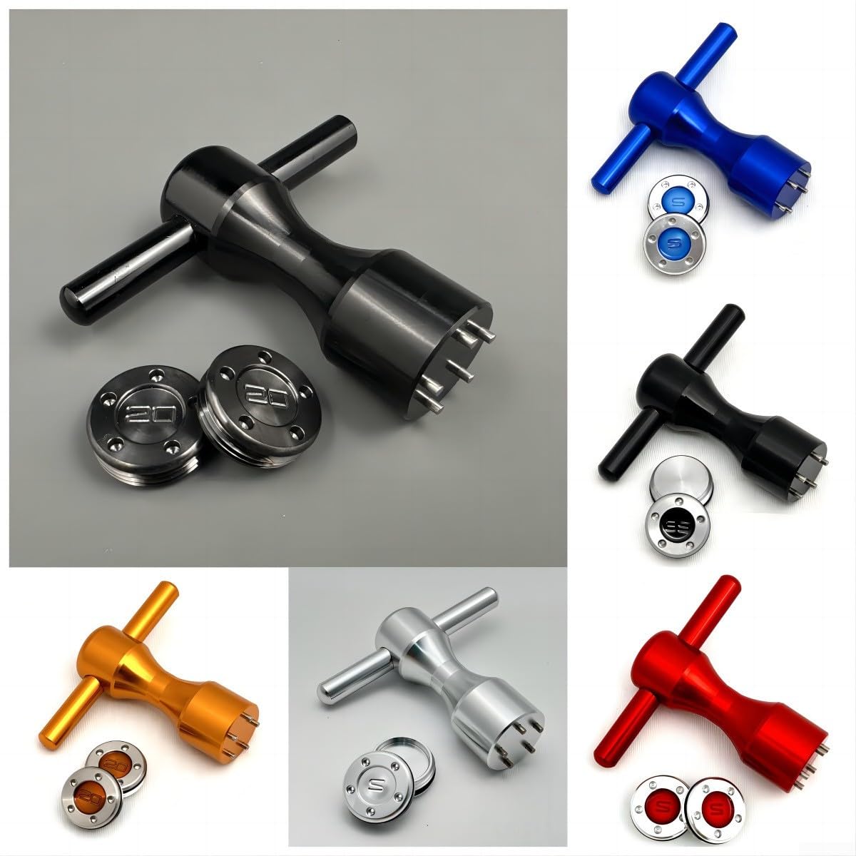 Outil de clé de poids pour putter de golf, poids personnalisés et clé pour putters (5 g argent)