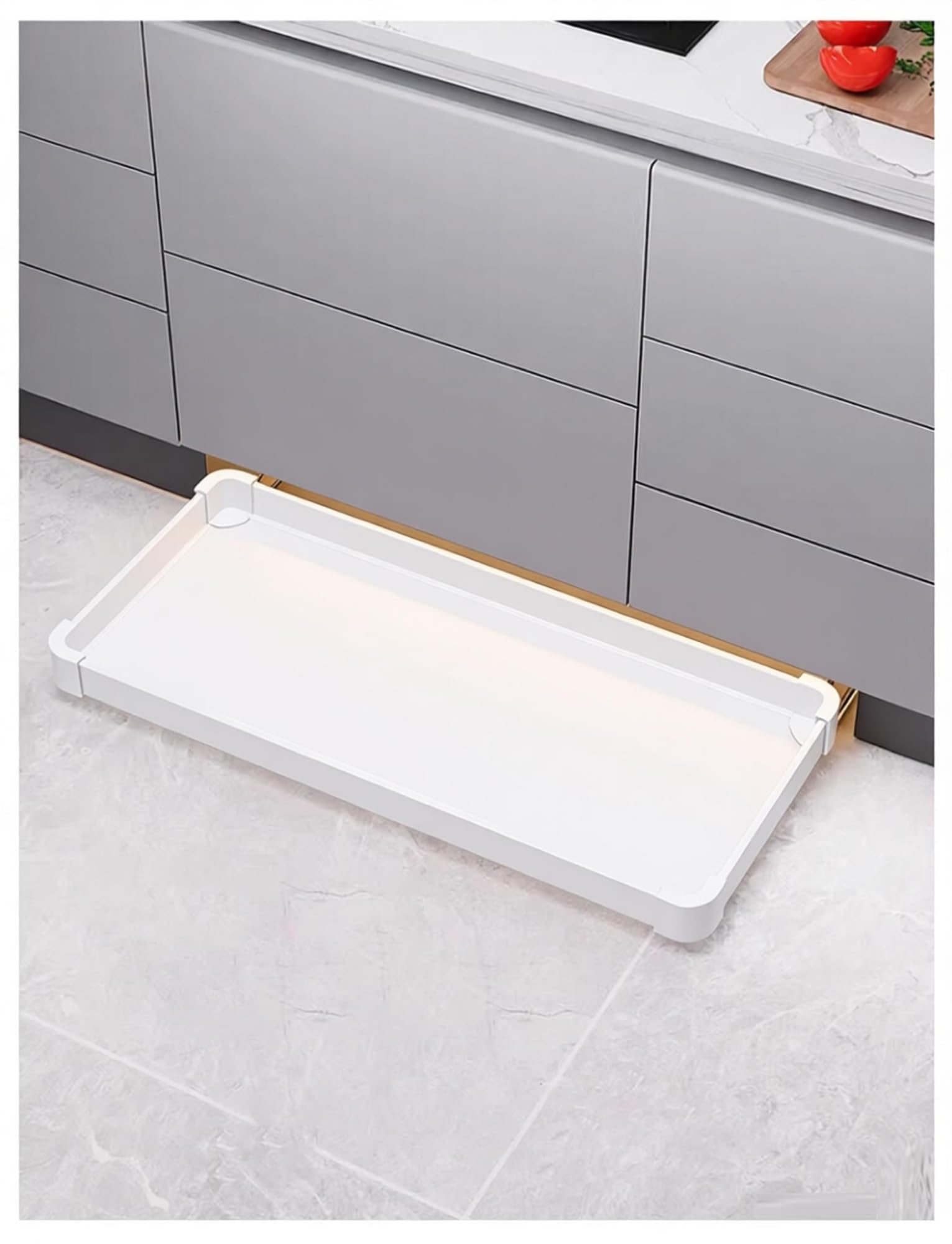 Étagère à chaussures extractible lait 86x46cm pour optimiser un couloir étroit