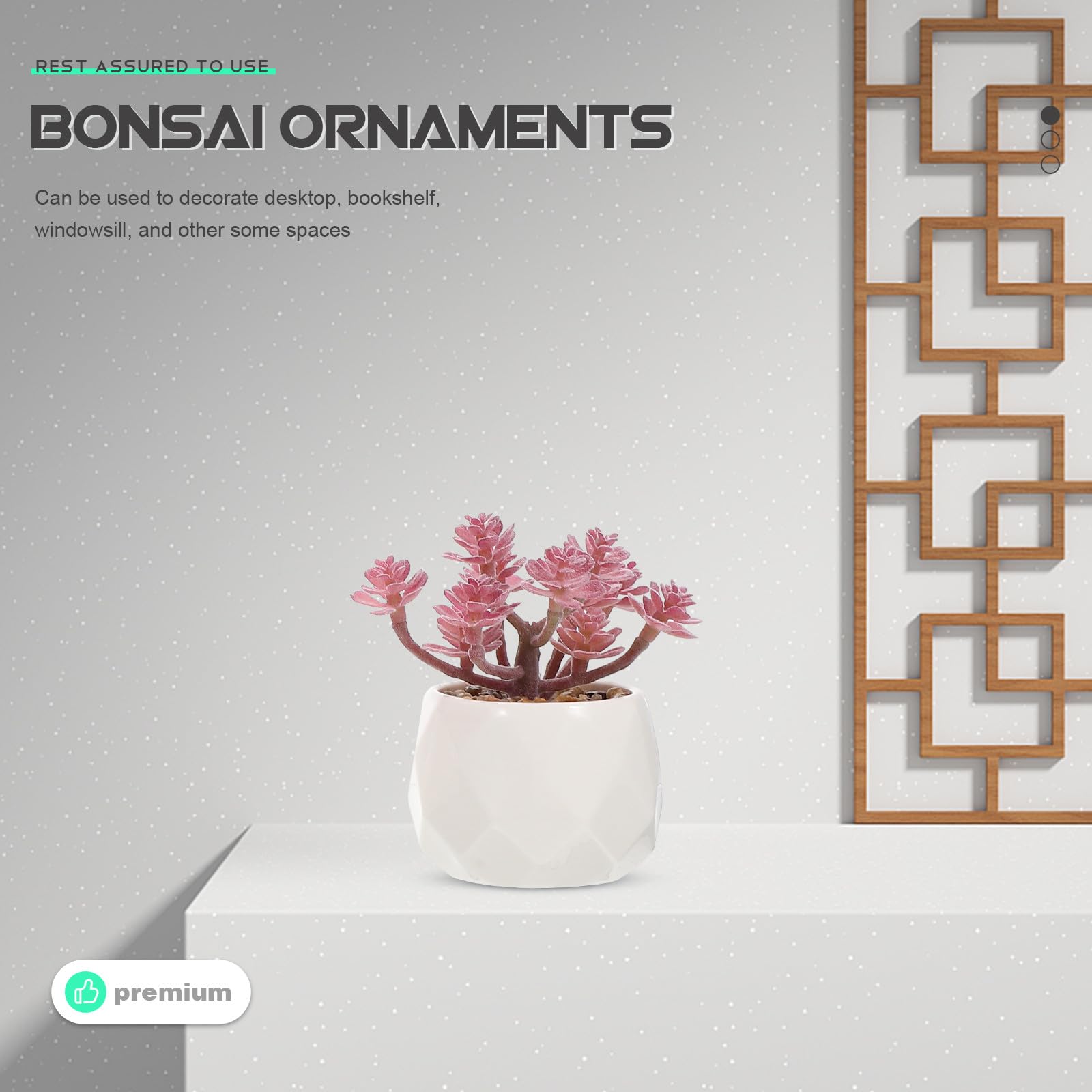 Zerodeko Plantes Succulentes Artificielles Blanches Apportant Fraîcheur et Vitalité Ensemble de 4 en Pot Céramique Décoratives Plusieurs Styles pour Bureau et de Fenêtre Plusieurs Styles