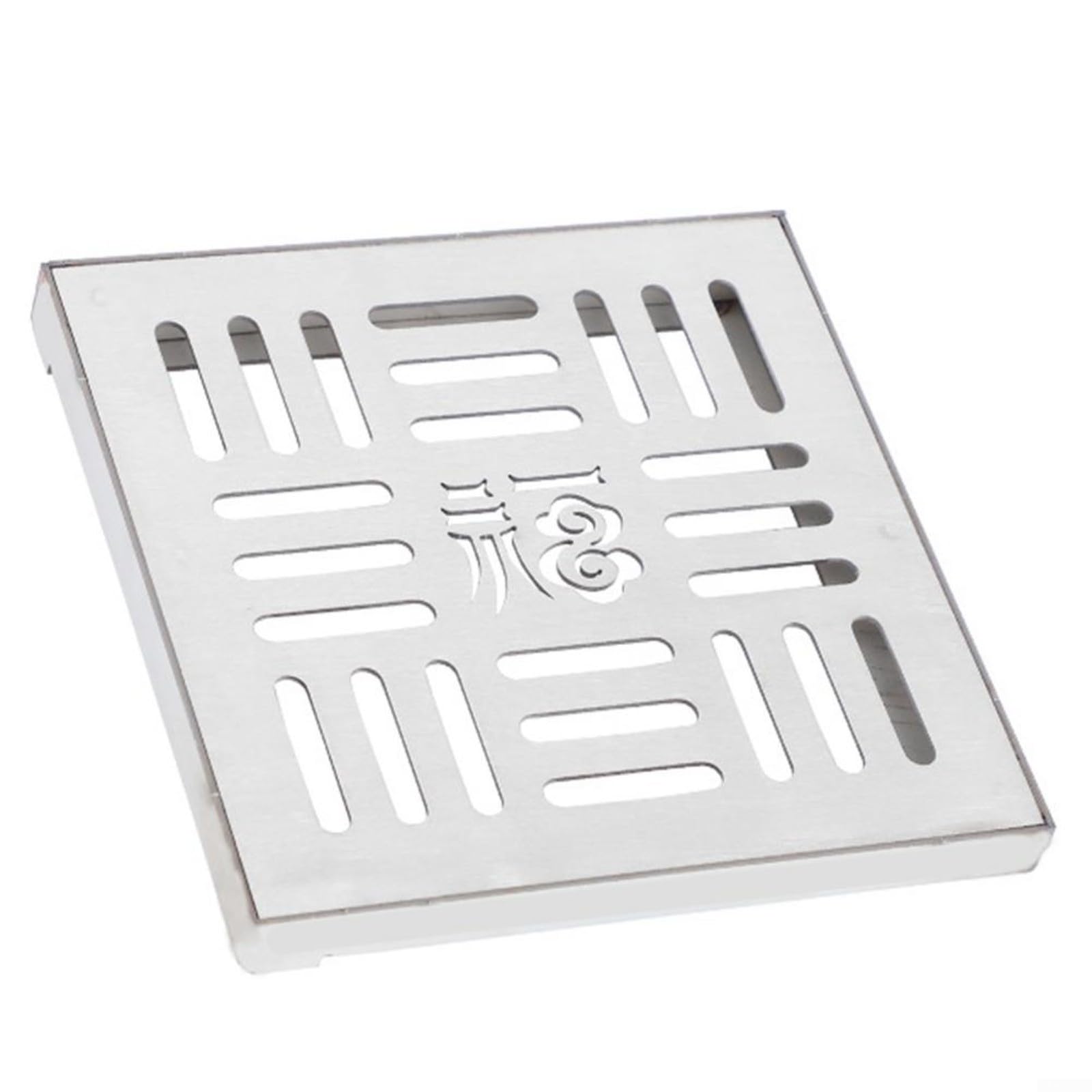 Griglia di scarico quadrata per esterni, griglia di scarico per esterni, copertura per canali di drenaggio per acqua piovana per patio, prato, giardino (150 x 150 x 20 x 2 mm)