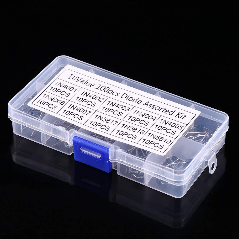 BOJACK 10 Waarden 300 stuks Gelijkrichterdiodes 1N4001 1N4002 1N4003 1N4004 1N4005 1N4006 1N4007 Schottky-diodes 1N5817 1N5818 1N5819 Assortimentset