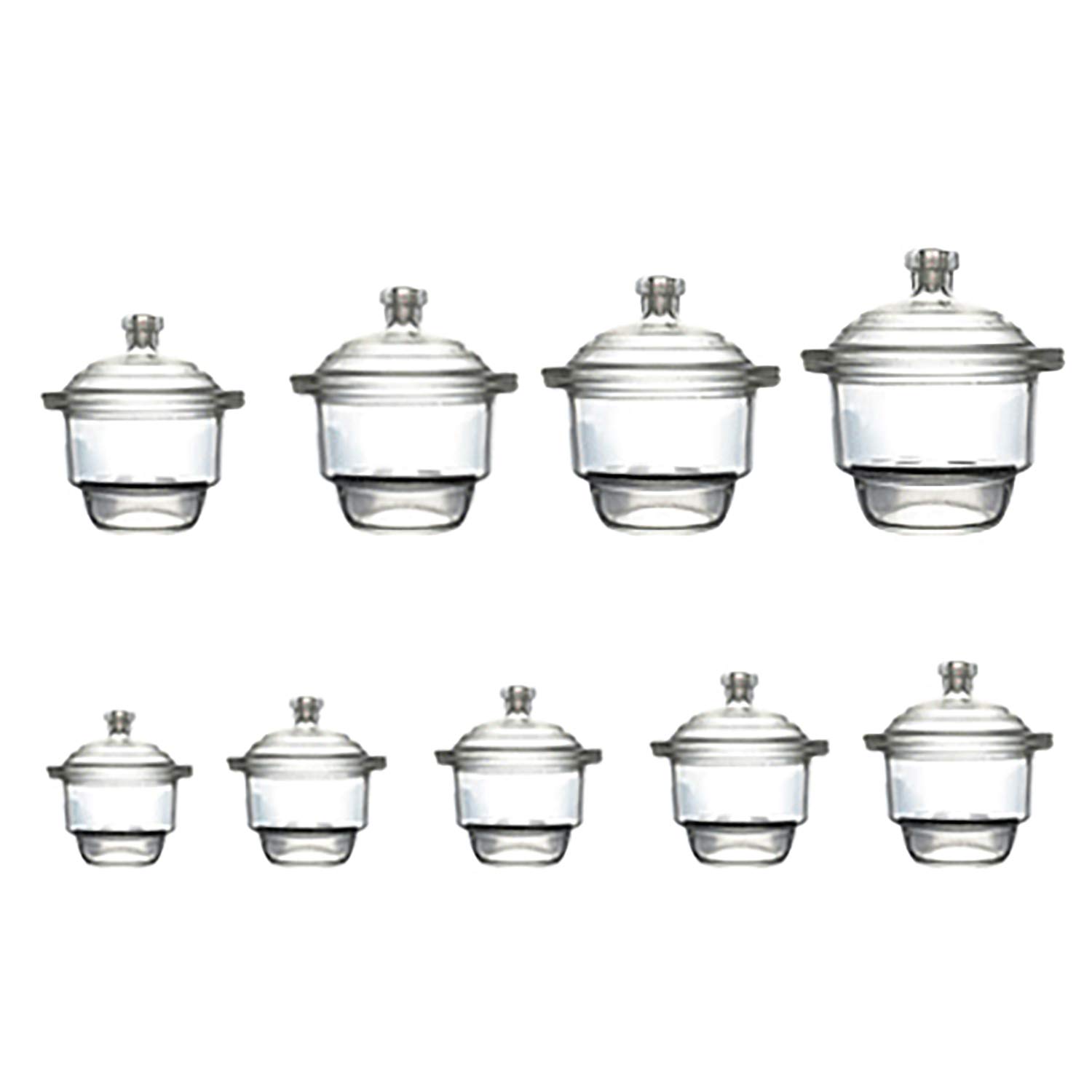 180mm / 7" Glass Desiccator Jar, Lab Dessicator Dryer with Porcelain Plate