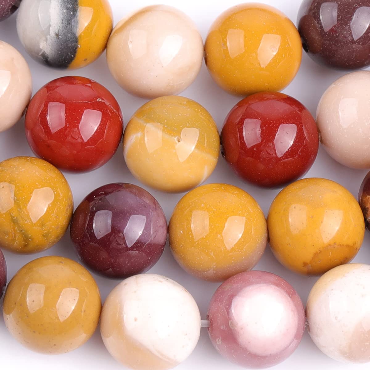 GEM-Inside Natural 8mm Mookaite Jasper Round Gemstone Semi Precious Loose Beads for Jewellery Making 15'' - Image 3