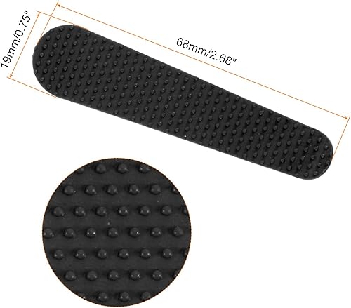 Miniatura 2 de uxcell 50 tiras adhesivas de silicona antideslizantes para colgar ropa para perchas de madera y plástico, color negro (2.68 x 0.75 pulgadas)