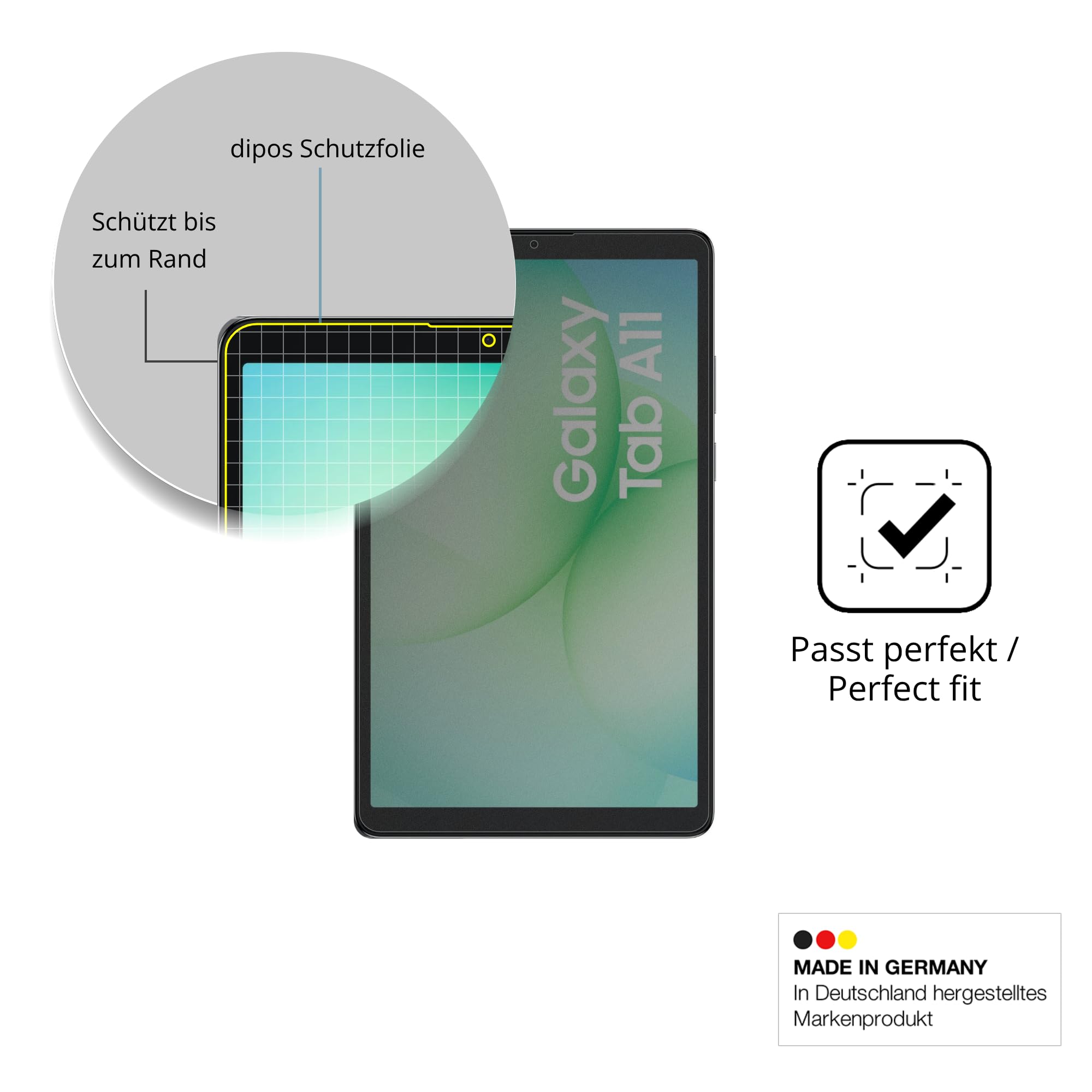dipos Protection écran anti-espion pour Samsung Galaxy Tab A11