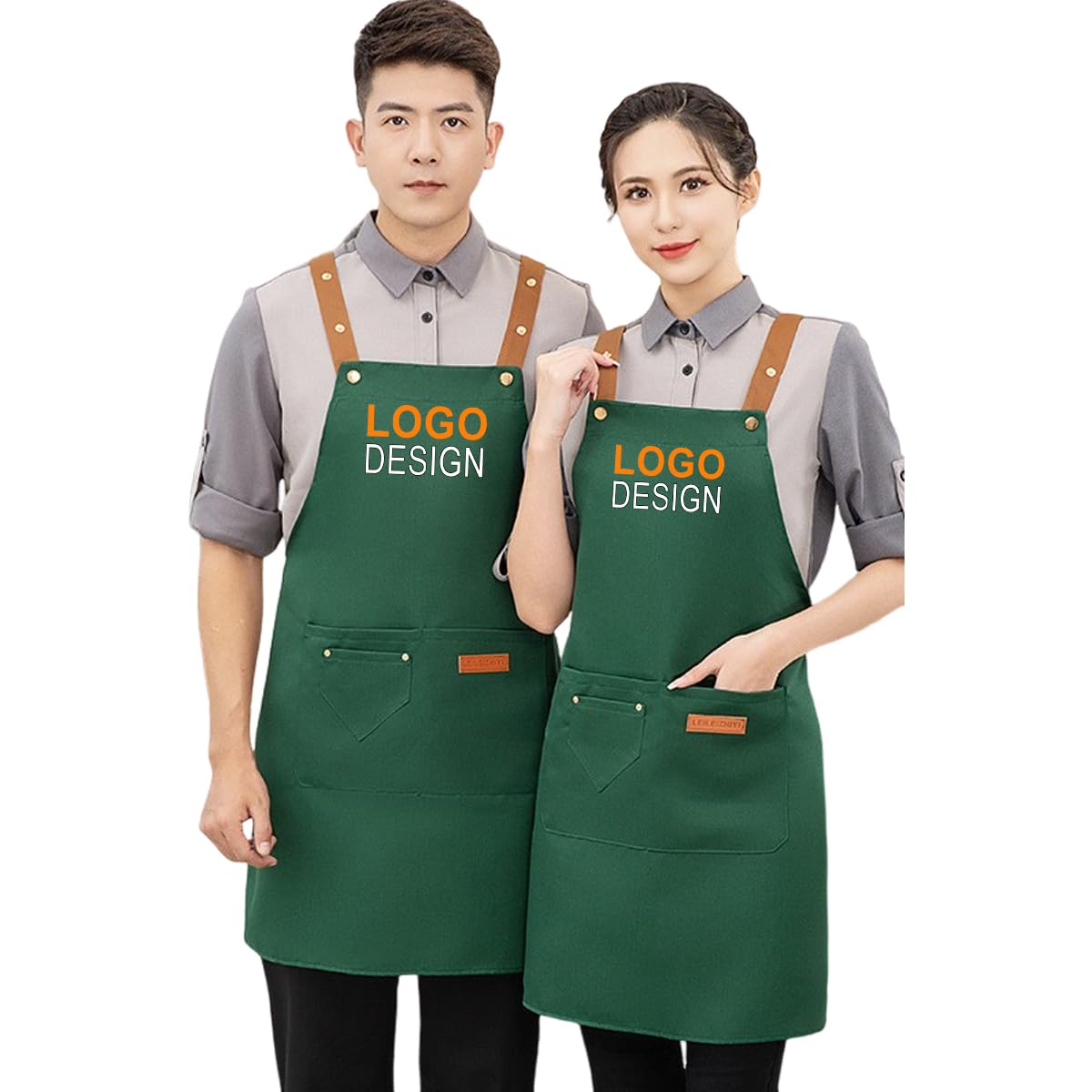 Cyber Monday Deals Personalized Custom Embroidered Apron with Pockets for Cooking Baking BBQ Design Your Name Logo Women Men