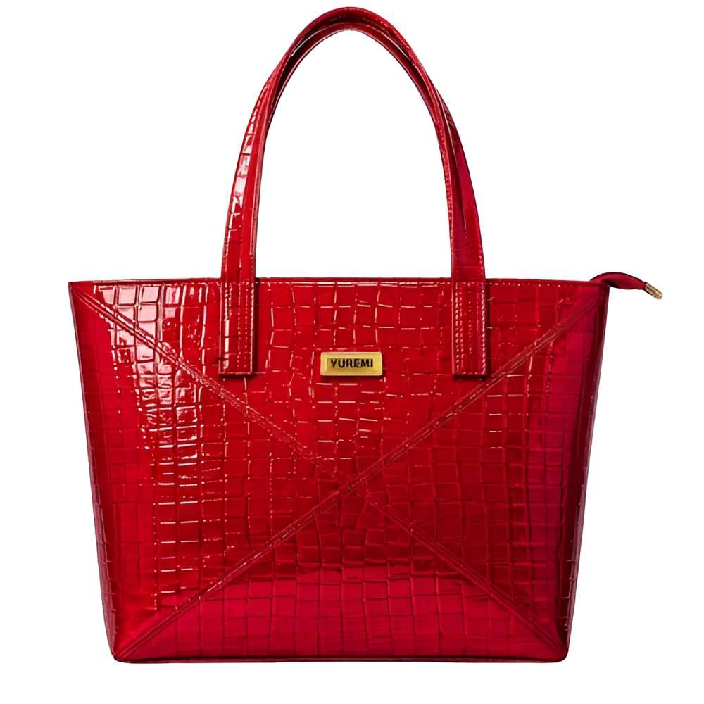 Women Croco Shining Tote Bag | Stylish Black Handbag for Office and Travel | Spacious 12 Litre Capacity Luxury Ladies Purse with Durable Design-image-34