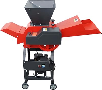 220V 4-Blade Hay Cutter Pulverizer Hay Cutter Straw Breaker Used to Crush Various Types of Grass and Straw with Feeding Hopper and Feeding Port 2.2KW 400-800KG/H