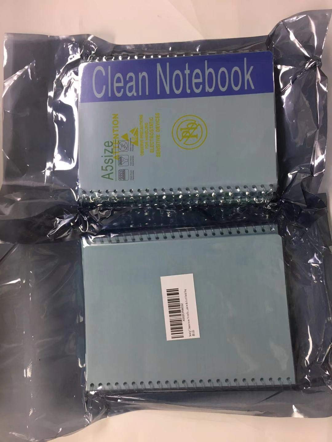 Swwip Cleanmroom note book , Size A5, 50 pages per book,5 notebooks per pack. total 250 pages per pack, blue color and sealed with anti-static bag      Office Product