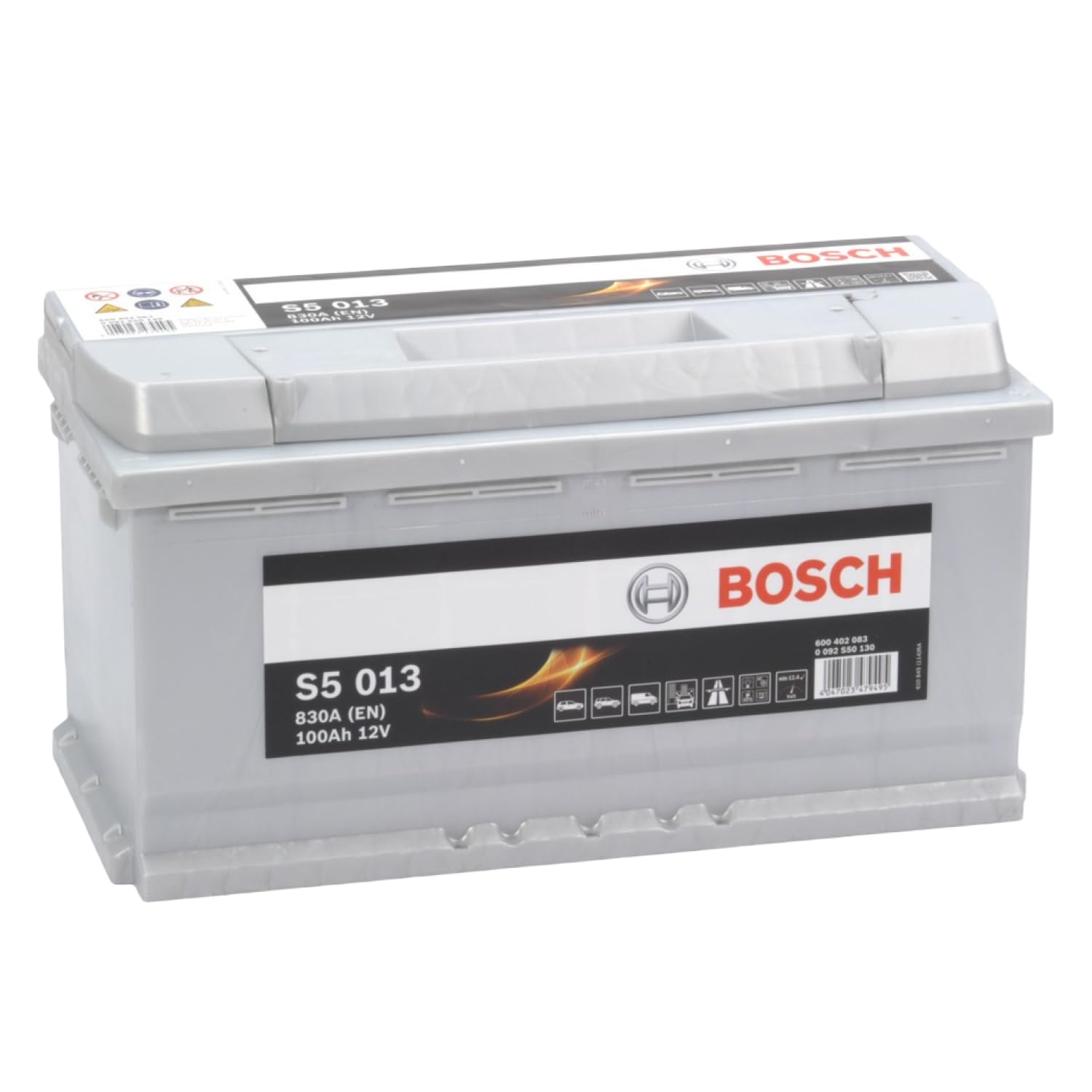 Bosch S5 013 Batterie Auto 100 A/h - 830 A - Batterie 12 V, Plomb-acide pour Véhicules sans Système Start/Stop et Exigeants en Énergie, (-) (+), 353 x 175 x 190 mm