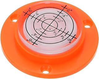 HARFINGTON High Precision Horizontal Bubble Level 49x12mm Round Bull's-Eye Level Measuring Layout Tools for RV TV Picture Frame Hanging Tool Leveler, Orange