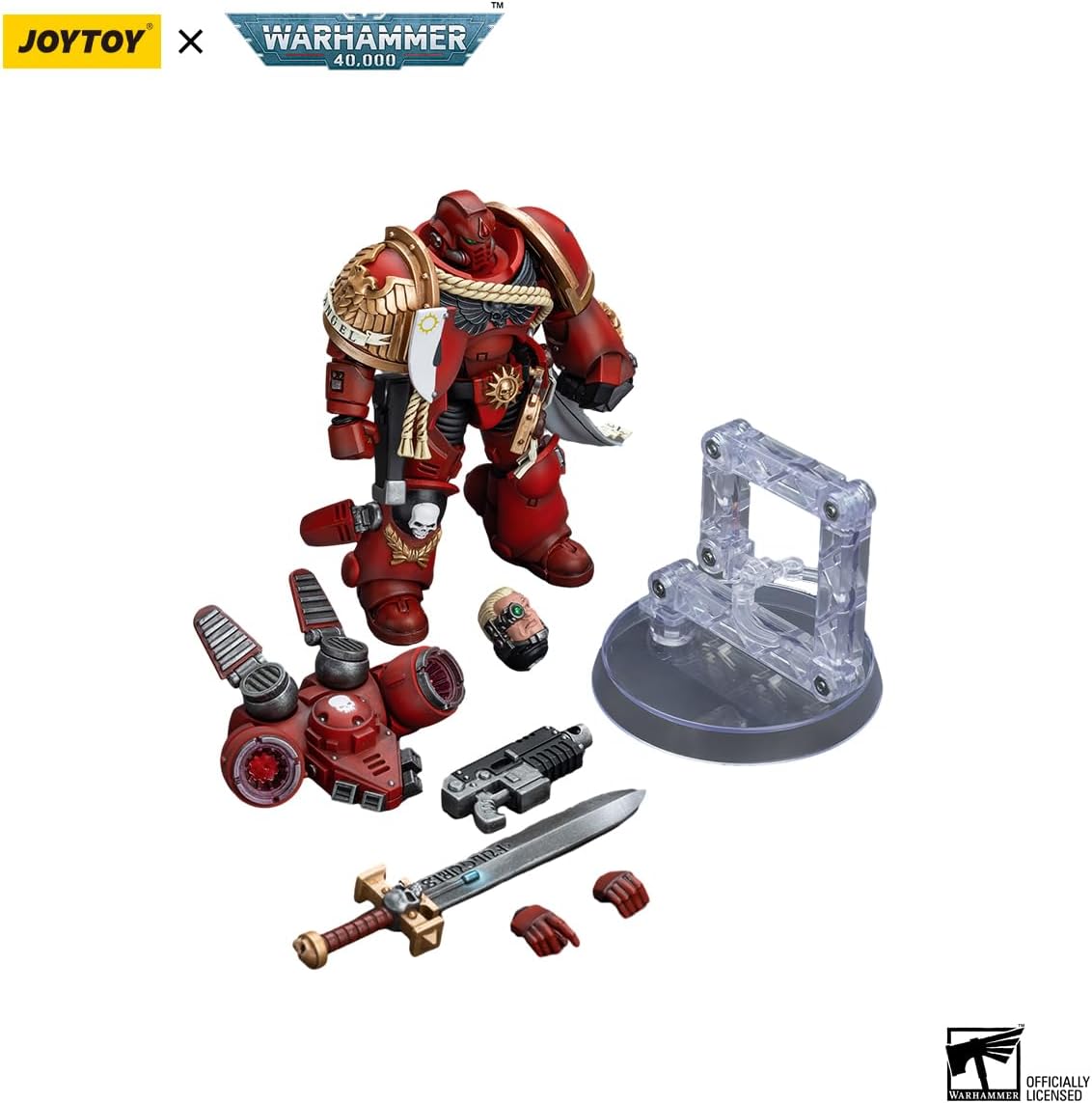 JOYTOY Warhammer 40K Blood Angels Captain with Jump Pack Action Figure Mecha 1:18 Scale Joy Toy Collection Model 4.8 inch