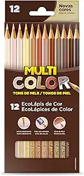 EcoLápis de Cor Multicolor, Tons de Pele, 11.1200NTP, Estojo com 12 Cores