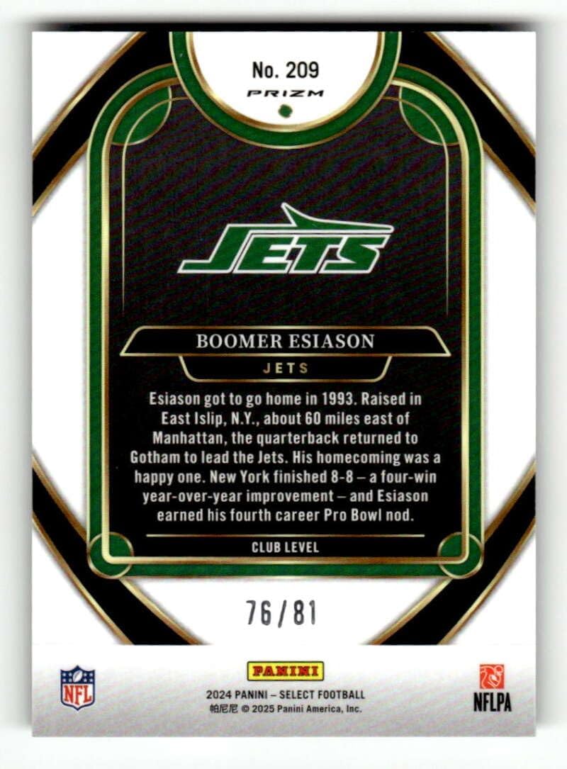 2024 Panini Select Dragon Scale Prizm #209 Boomer Esiason /81 Club Level New York Jets NFL Football Trading Card