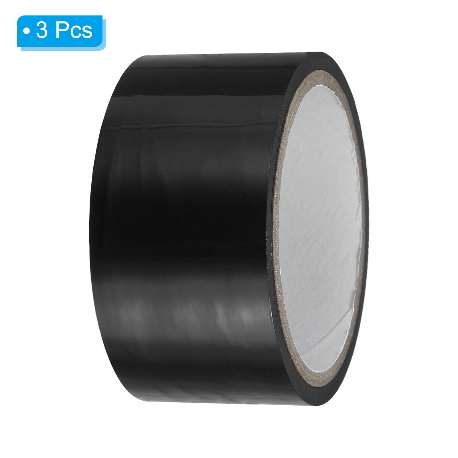 PATIKIL Non Stick Static Tapes 2 in x 50 Ft, 3 Roll Duct Tape for Organizing Cable Black, 2"x50' - Image 3