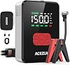Jump Starter with Air Compressor,7000A 150PSI Portable Car Jump Starter, 12V Jump Start Battery Pack All Gas12L Diesel, Car Battery Starter with Portable Jump Cables, LED Lights