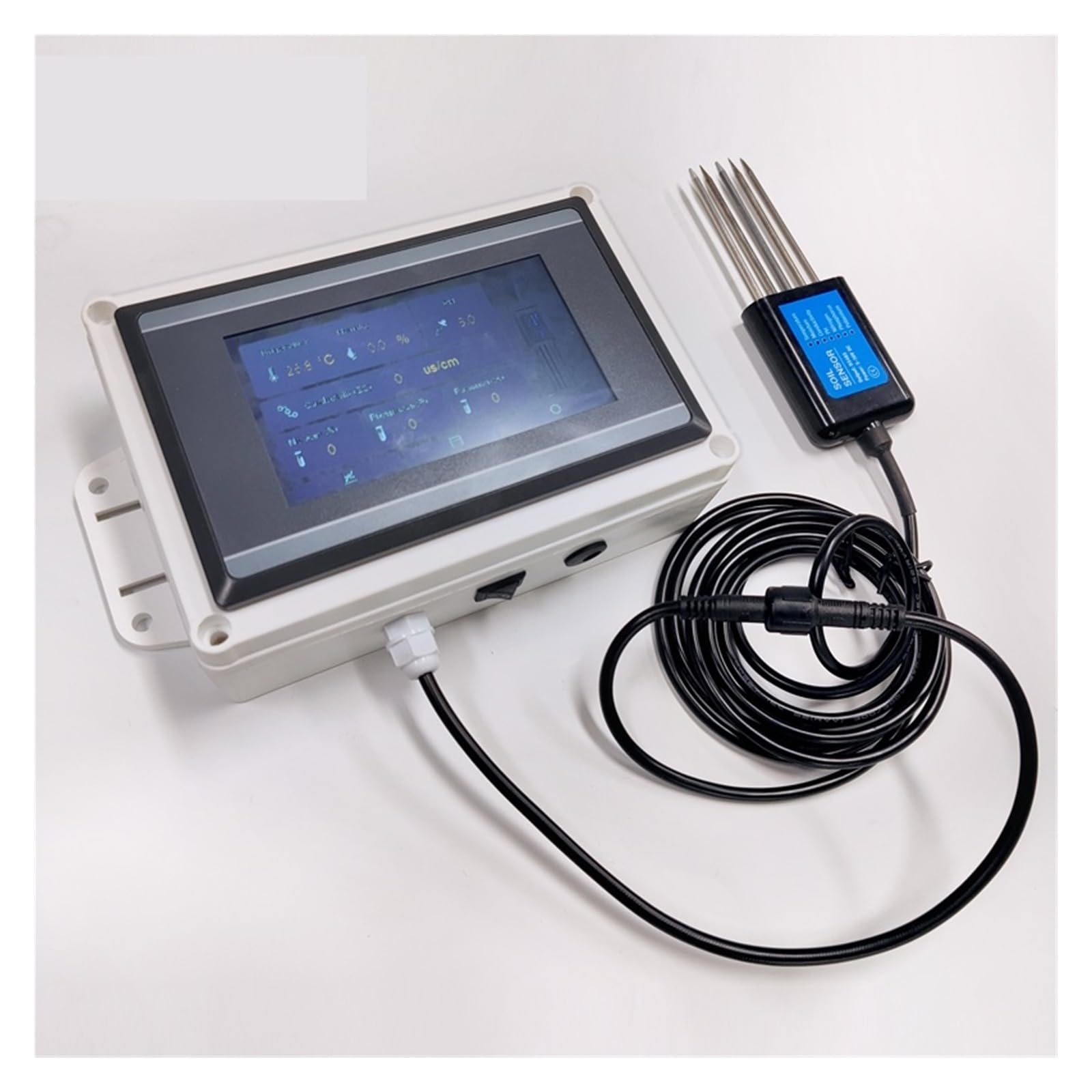 Medidor De Humedad Sensor 7 En 1 De Humedad Del Suelo, Temperatura, Humedad, EC, PH, NPK, Medidor Rápido De Prueba De Suelo