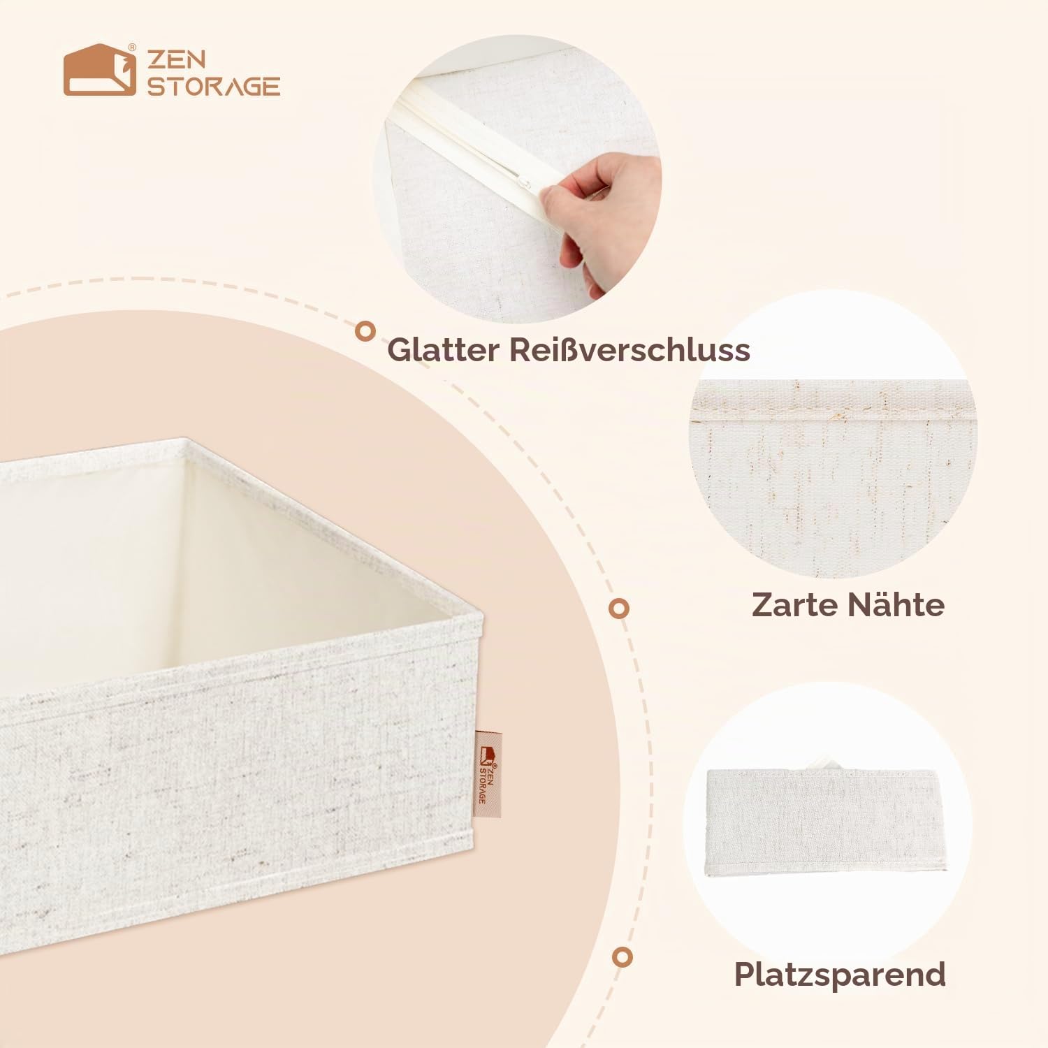 Baumwoll-Leinen-Schubladen-Organizer für Babykleidung, 20er-Pack Mehrgrößen-Kommoden-Unterteiler für Kleidung, Premium faltbare Aufbewahrungsboxen für Schlafzimmer, Schrank und Wickeltisch