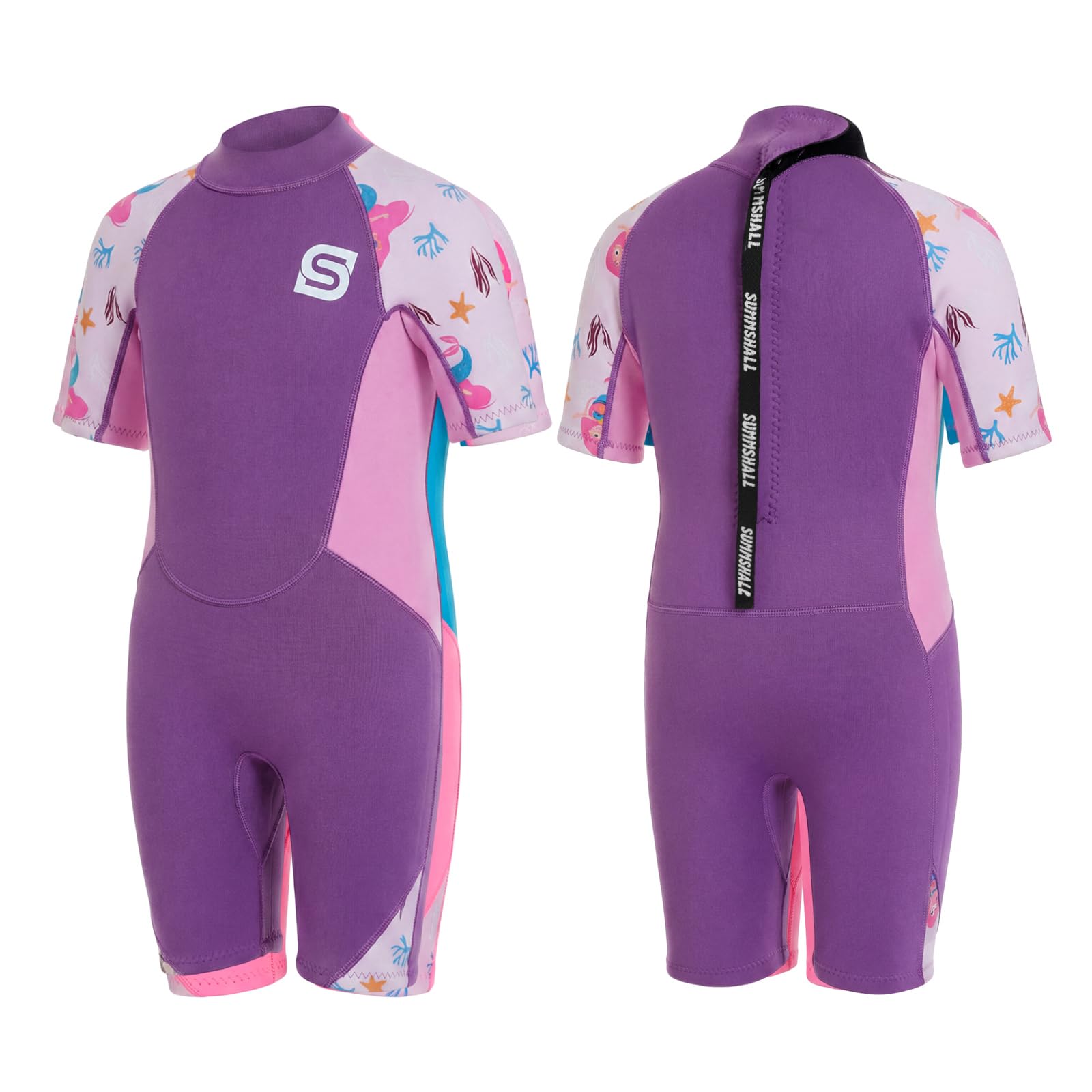 Muta in neoprene per bambini, 2 mm, per ragazzi, ragazze e bambini, flessibile, calda, protezione solare UPF50+, per nuoto, surf, spiaggia, sport acquatici
