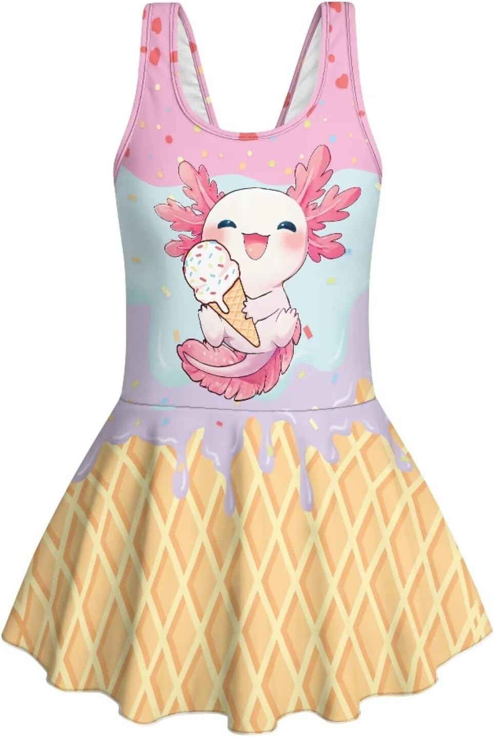 ZFRXIGN Swimsuit Kids Girls 3-13 Sleeveless Skirted Swimwear One Piece Bathing Suit
