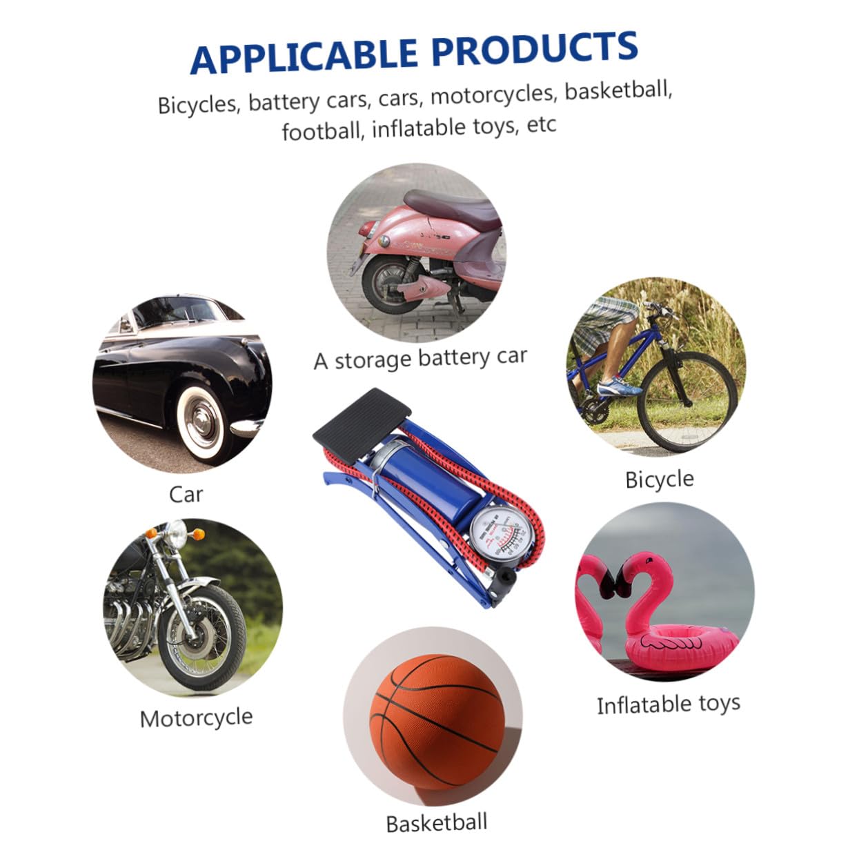 1pezzi Pompa Pneumatica Portatile Per Pneumatici Pompa Piede Alta Pressione Con Manometro Per Auto Biciclette e Leggera e Facile Da Trasportare