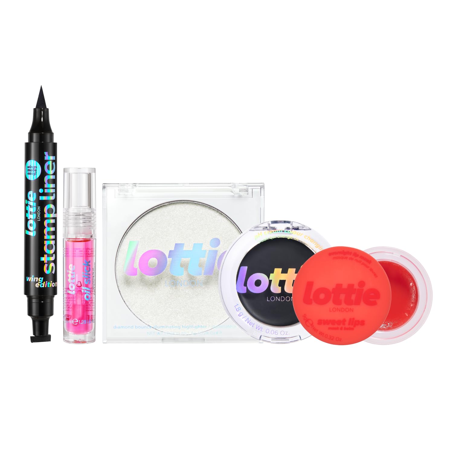Lottie London Best of Lottie Prime Bundle, 5-Piece Bestsellers beauty kit, Clear, 1 count (Pack of 2)
