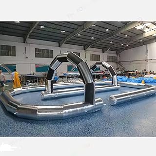 Outdoor Riding Toys Bumper Car Zorb Ball Racing Court Inflatable Go Kart Race Track Inflatable Didi Car Race Track Sport Game Air Racing Happy Hopper Circuit for Birthday Party and Event (33x20x6.5FT)