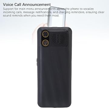 Sxhlseller Big Button Cell Phone for Seniors, Ultra Thin 2.6 Inch Emergency Phone, Two Flashlight, BT 0.3MP Camera, Senior Cell Phone 2G with Voice Announcement Black