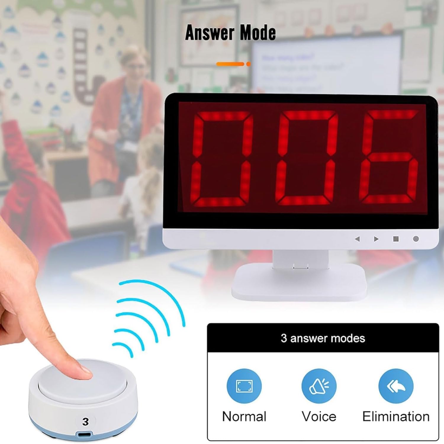 Sistema Di Gioco A Quiz Wireless Con Monitor E 10 Pulsanti, Espandibile Fino A 32, Telecomando Incluso, Per Concorsi Scolastici E Feste
